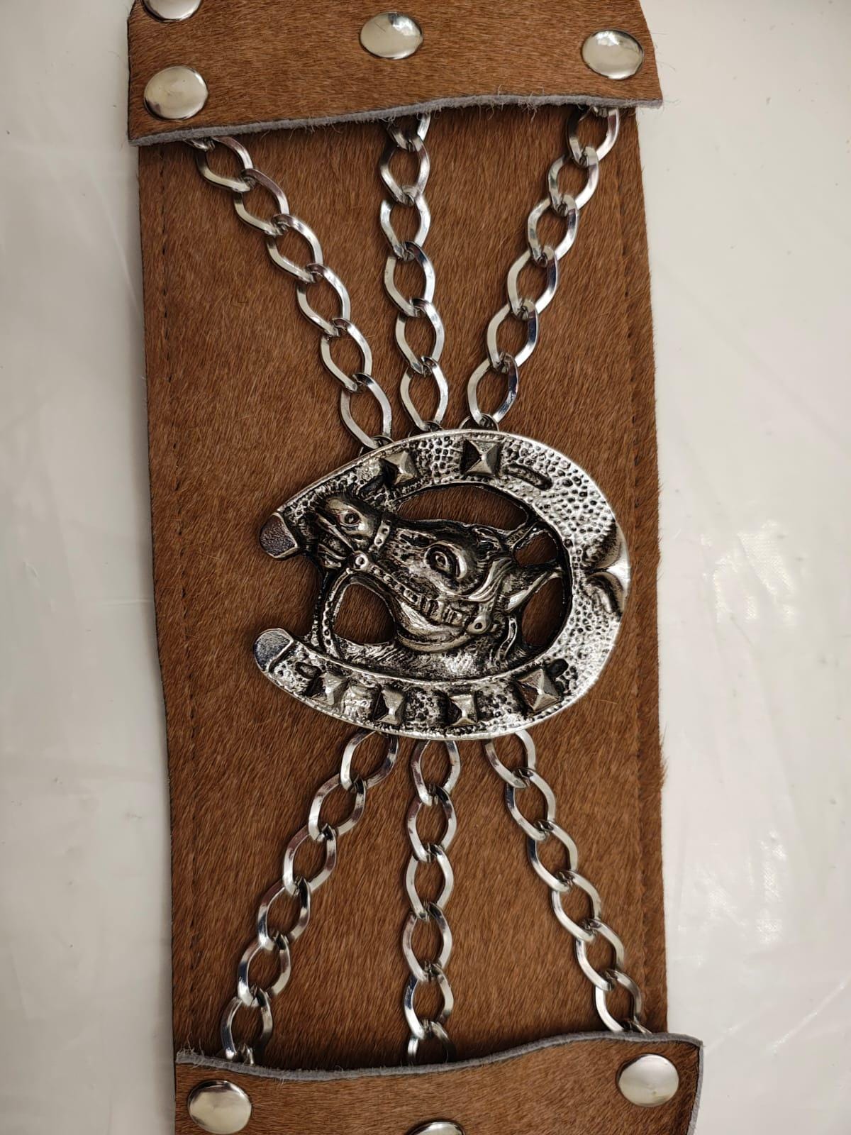 Vintage Gaucho Pony Hair Leather Coin Belt Argentina 100 Pesos Silver Chain Buckle Belt | GauchoLife main image 2