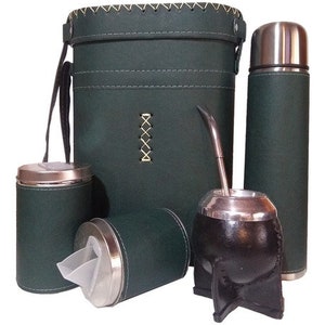 Set Matero Completo Mate Uruguayo Calabaza Bombilla Pico Loro Argentina 6 piezas