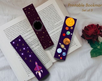 Bookmarks Star system|Black Hole,galaxy,solar system|Printable bookmarks|Set #3