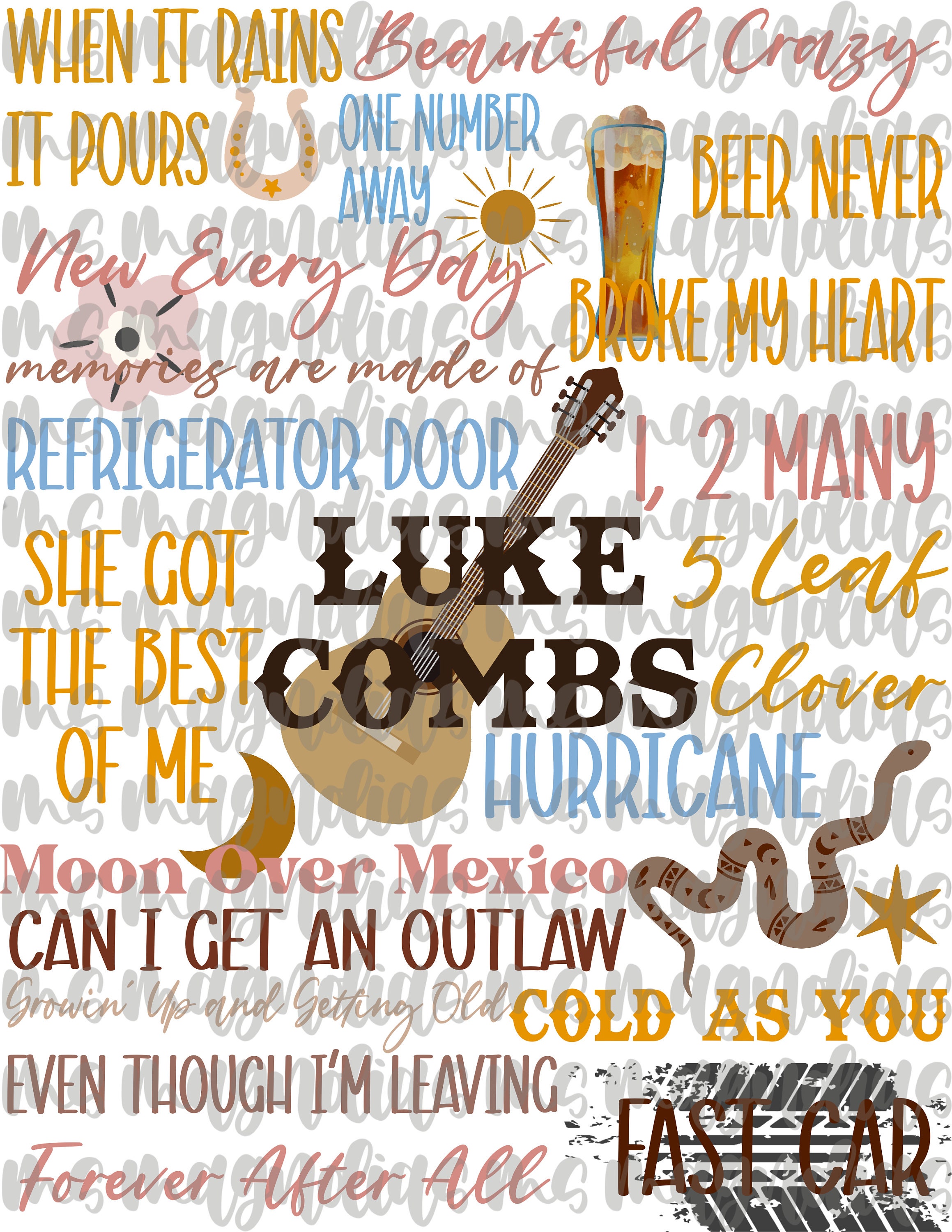 Luke Combs - Beautiful Crazy Lyrics Poster, Best Gift Ever, Lyrics Print,  Song Lyrics Poster, Lyrics Wall Art Decor, Home Decor