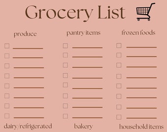 Printable Grocery List