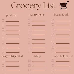 Printable Grocery List