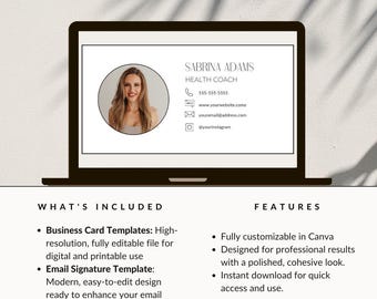 Business Card Template Bundle, EDITABLE Digital Business Card Canva Templates, Printable Business Card Canva