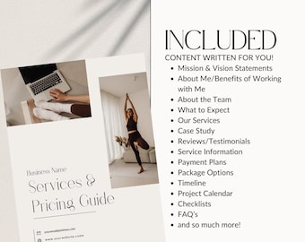 Health Coach Services and Pricing Guide Template, Canva Template, Wellness Coach Pricing Template, Services Catalog, Contract Template