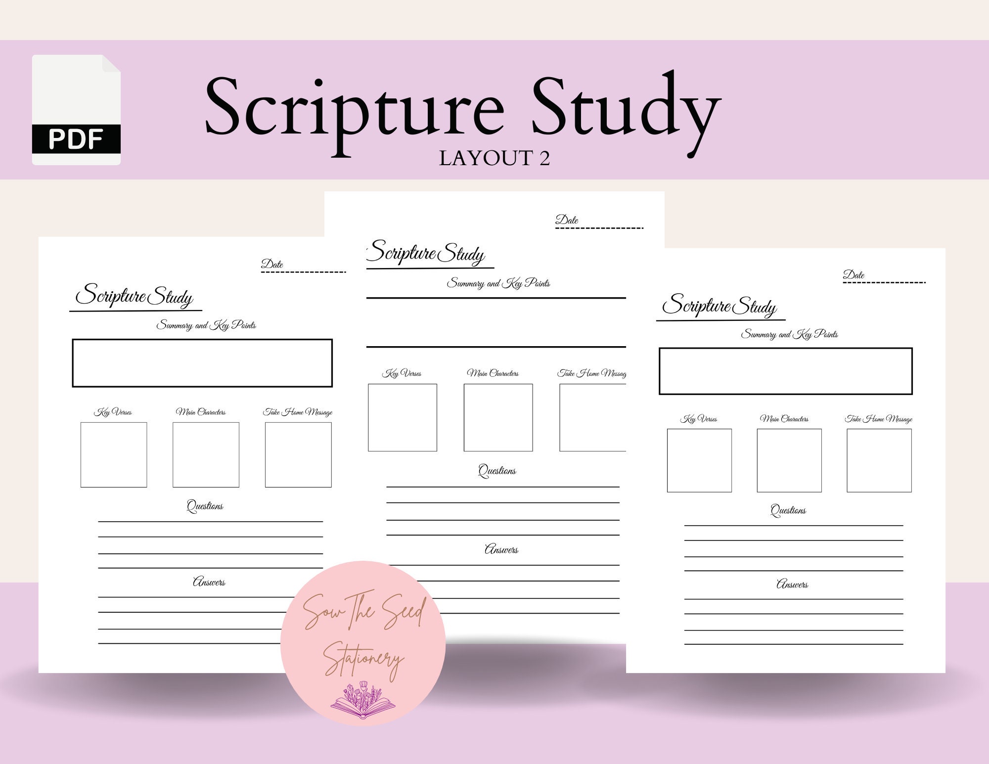 Scripture Study Template, Digital Scripture Study, Printable Scripture ...