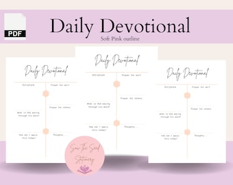 Devocional Rosa Suave, Oración Diaria, Devocional Diario Imprimible, Devocional Diario Digital, Tiempo de Tranquilidad con Dios, Plantilla Devocional, A4, A5,