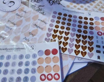 Monthly Tab stickers, Fall planner tabs, planner tabs, tab stickers, laminated tabs