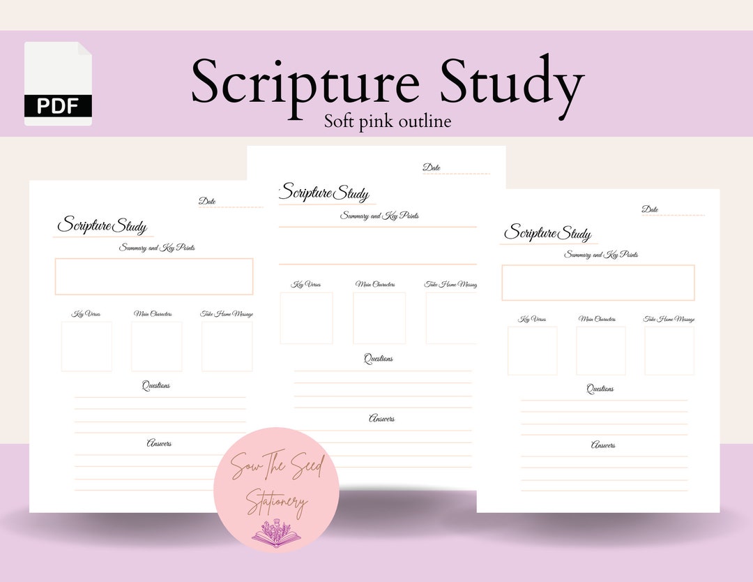 Scripture Study Notes Scripture Study Pdf Scripture Templates Bible