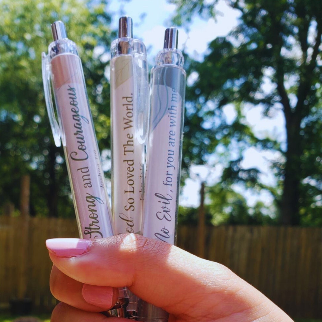 Scripture pens, gift set, Christian ballpoint pen set, pens for Christian women, Bible verse pens, Bible study pens