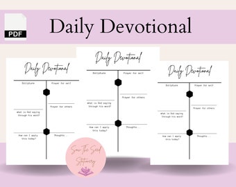 Devocional, Plantillas Devocionales, Oración Diaria, Devocional Diario Imprimible, Devocional Diario Digital, Escritura de las Escrituras, A4, A5, Inserciones