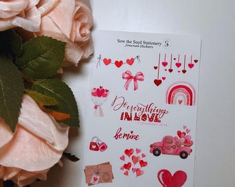 Pink Christian Valentine Stickers | Faith-Based Love Stickers | Bible Verse Stickers | Jesus & Love Stickers for Journaling Gifts