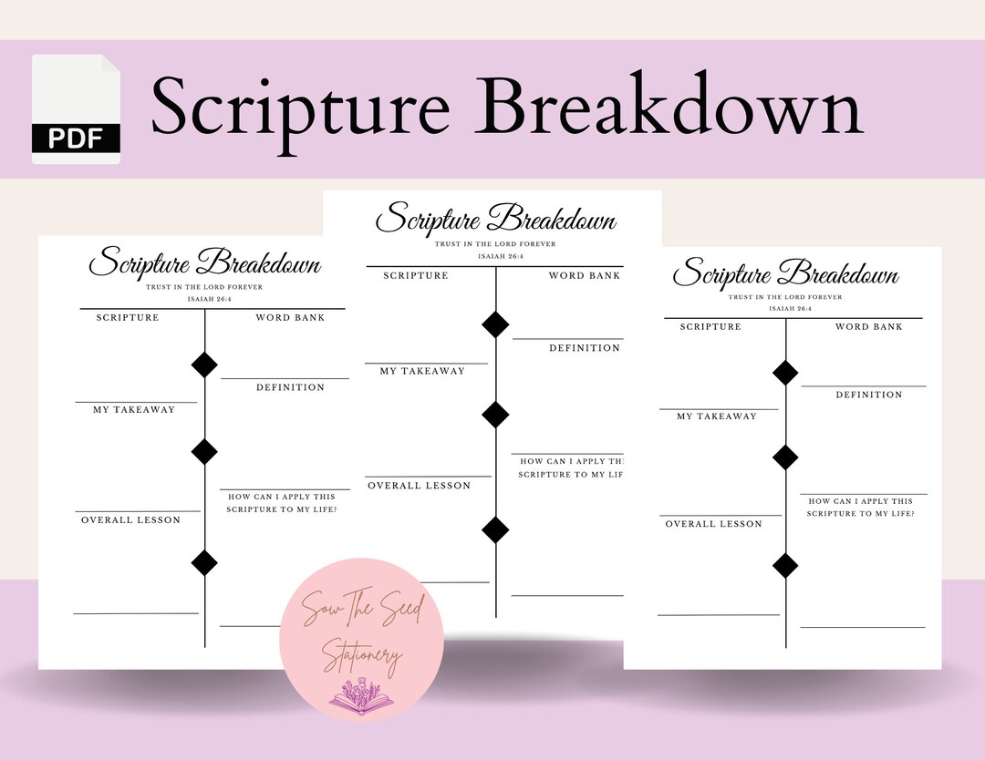 Scripture Study, A5 Scripture Study, A4 Scripture Study, Templates ...