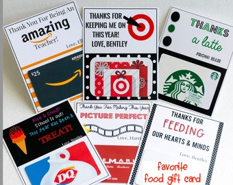 Personalized Teacher Gift Card Holders (Set of 4) -4x6 Teacher Gift Cards- Ready to Gift Teacher Gift Cards, Thank You Teacher, Teacher Gift