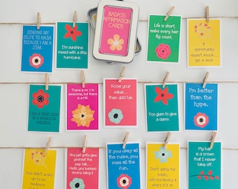 Badass Daily Affirmation Cards (48); Divorce Gift Idea; Badass; Self Empowering Gift; Self Empowering Cards; Motivational Cards