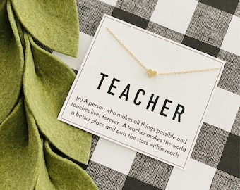 Back to School Teacher Necklace, Teacher Appreciation, Budget Friendly Teacher, Ready to Gift, Back to School Teacher Gift; First Day Gift