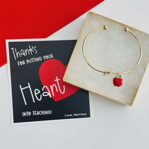 Personalisiertes Lehrer Geschenk; Armband für Frauen; Geschenk für die Wertschätzung des Lehrers; Zurück zu Schulgeschenk; Danke Lehrer; Knoten Armband; Erster Tag