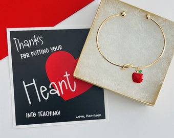 Personalized Teacher Gift; Bracelet for Women; Teacher Appreciation Gift; Back to School Gift; Thank you Teacher; Knot Bracelet; First Day