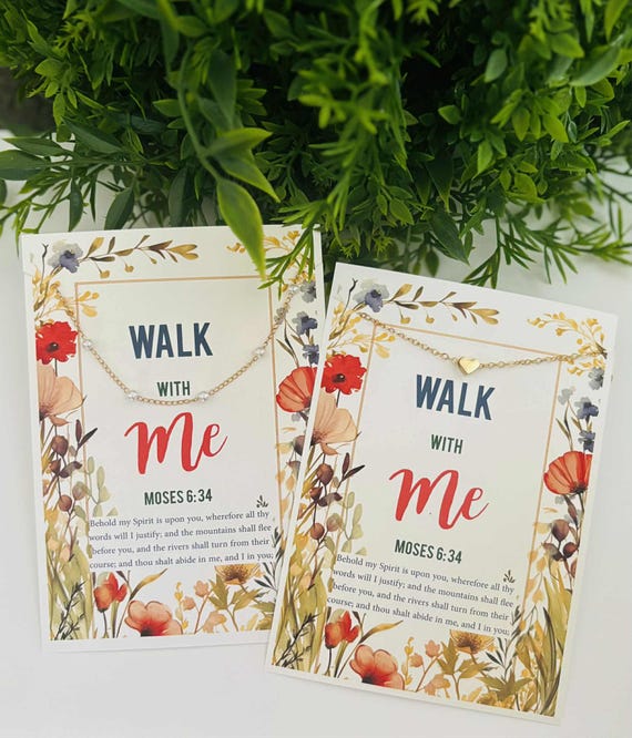 2026 LDS Youth Theme Necklace and Card, LDS Necklace, Young Woman gift, 2026 LDS Youth Theme, Walk With Me, Moses 6:34, yw Christmas gift