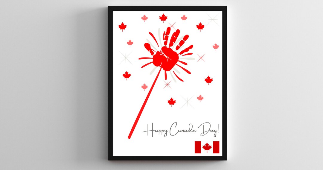 Happy Canada Day Handprint Art, Canada Day Handprint, 2023 Canada Day