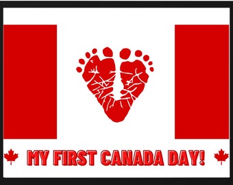 My First Canada Day Handprint Art, Canada Day Handprint, Canada Day, Canada Handprint Art, Footprint Art, Digital Download