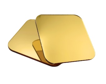 Acrílico extrudado dourado espelhado em ambos os lados | Espelho dourado de 3 mm | Gravação e corte a laser de CO2