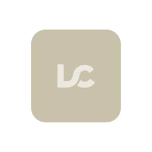 以下が含まれることがあります： 丸みを帯びた角を持つベージュの正方形のボタンで、白で「LC」という文字が互いに絡み合っています。