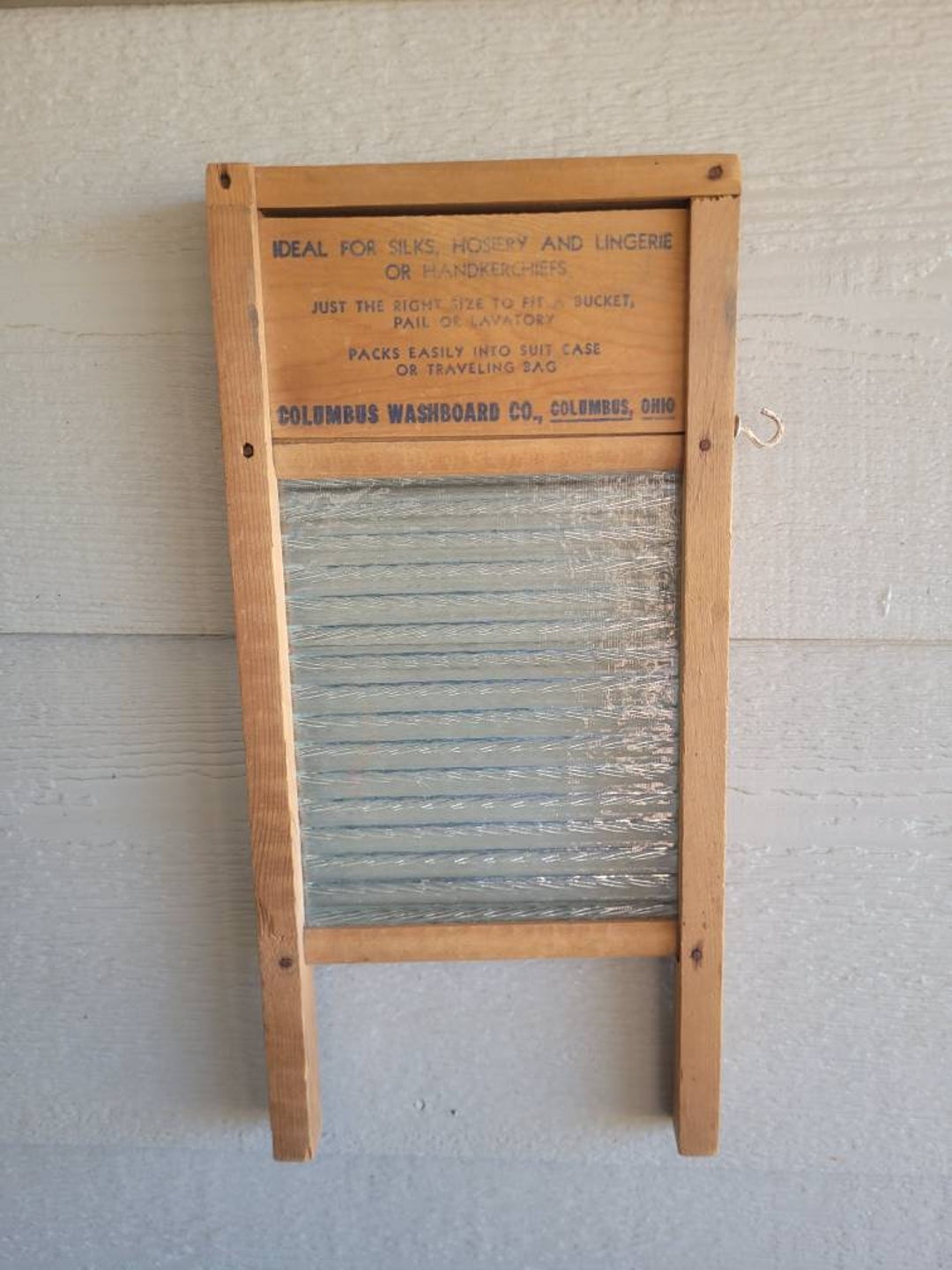 Vintage Columbus Washboard Co Glass Travel Washboard Perfect Farmhouse