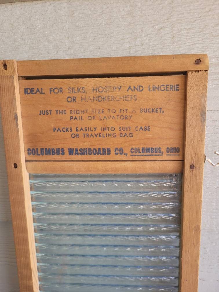 Vintage Columbus Washboard Co Glass Travel Washboard Etsy