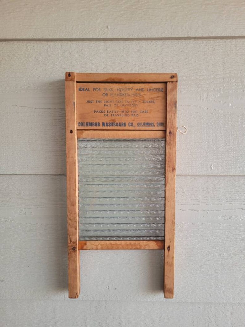 Vintage Columbus Washboard Co Glass Travel Washboard Etsy