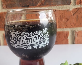 Vintage Pepsi-Cola Glasses - Set of 4 Collectible Bell Shaped Drinkware