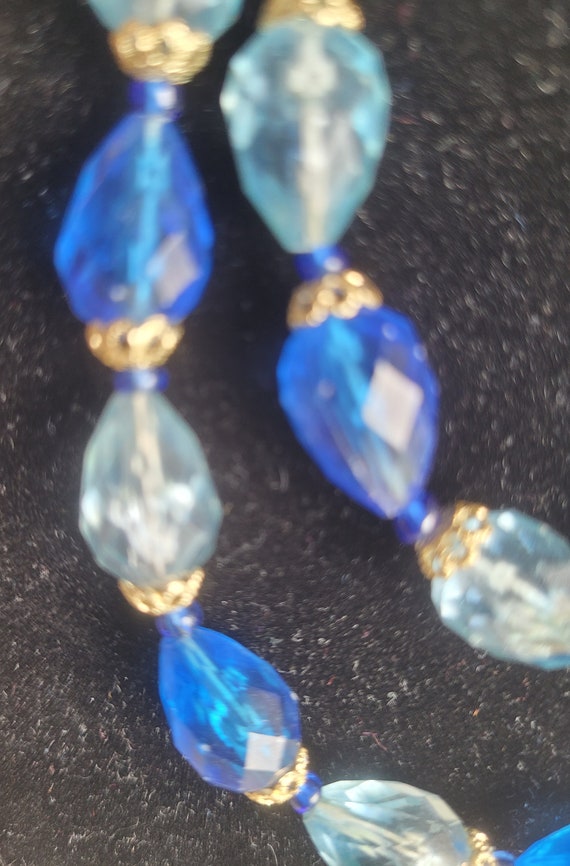 Vintage double strand blue necklace made in West … - image 5