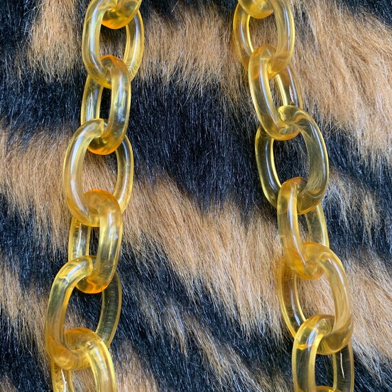 Retro Vintage Chunky Gold Yellow Lucite Chain Lin… - image 3