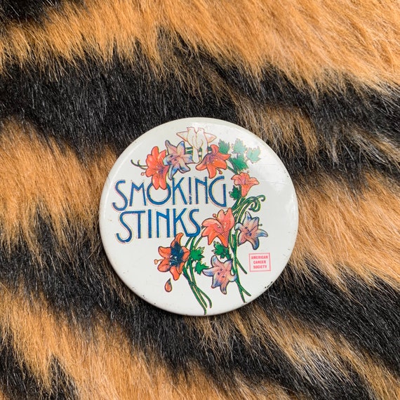 Vintage Floral ‘Smoking Stinks’ American Cancer S… - image 4