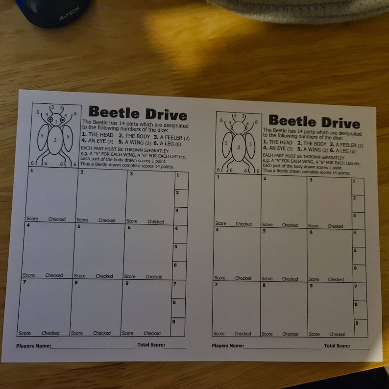 Beetle Drive Play Score Cards And Dice Etsy UK beetle-drive-play-score-cards-and-dice-etsy-uk