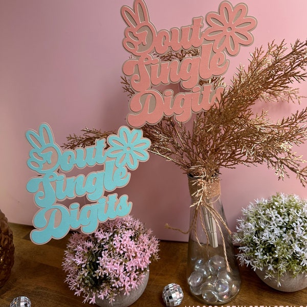 Groovy Peace Out Single Digits | Retro Cake Picks | Peace Out Single Digits | Groovy Cake Decorations