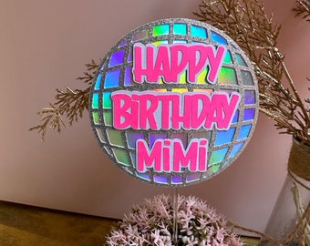 Disco Cake Topper | Disco Ball Decorations | Disco Cake Centerpieces | Disco Ball Cake Decorations