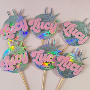 disco cake topper | groovy disco ball centerpiece | disco party decorations