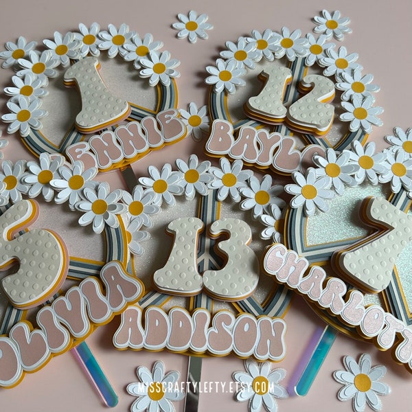 Flower Cake Topper Etsy