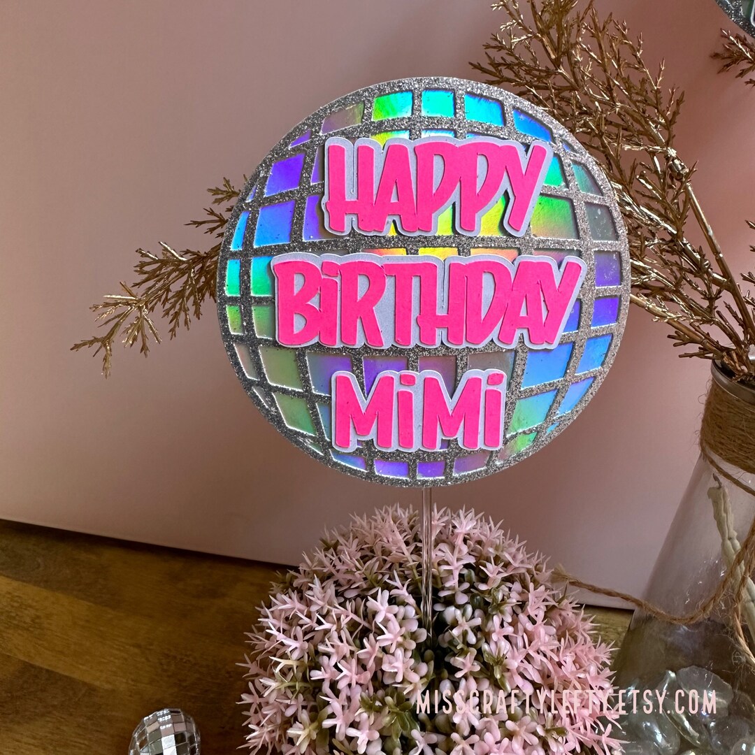 Disco Balls Cake Toppers Mirror Balls With Boho Stars Cake Decorations For 70s 80s Disco Dance Party Saturday Night Fever Supplies (Pink