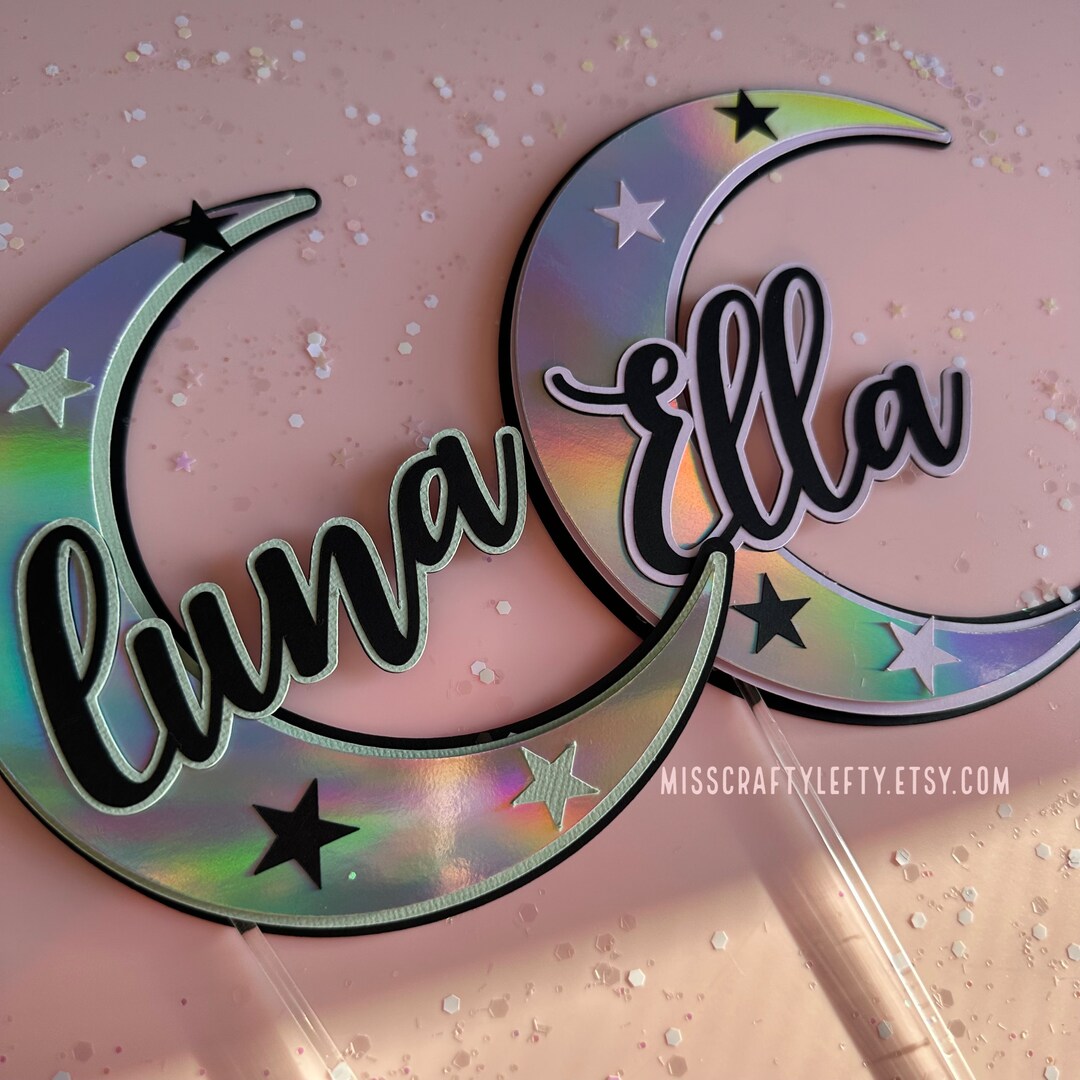 Moon Cake Topper Crescent Moon Cake Topper Space Moon Party Decorations ...