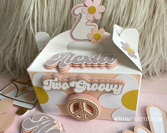 Groovy Treat Boxes | Groovy Party Favors | Boho Party Decorations | Groovy Party Decorations | Customizable Gable Treat Box Decorations