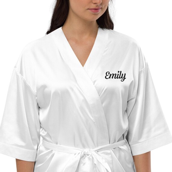 Personalized Bridesmaid Bathrobe Wedding Day Name Robe Etsy