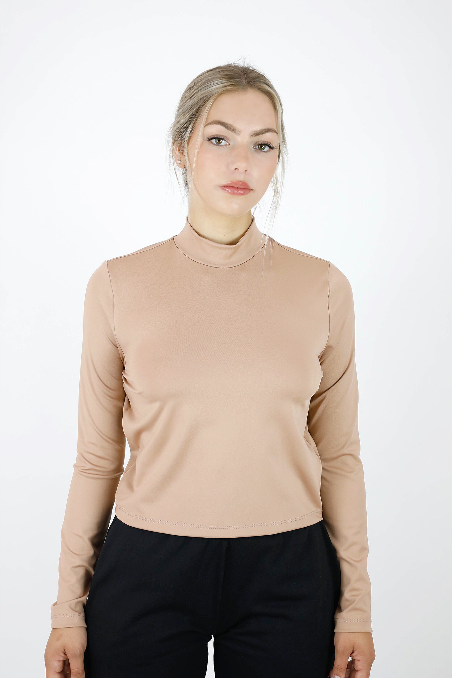 Rayon Spandex Tops for Women, Long Sleeve Slim Fit Lightweight