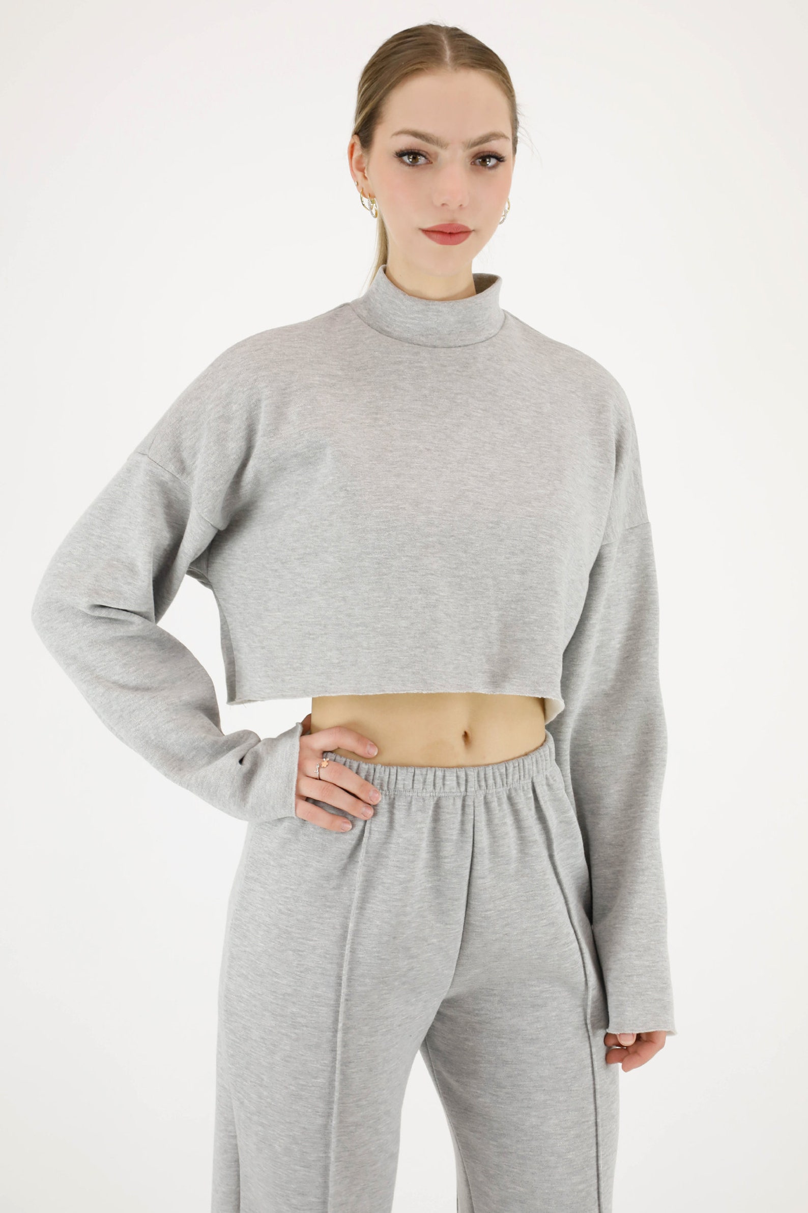 Green Regular Fit High Neck Long Sleeves Women's Sweatshirt by Being Human Clothing main image 1