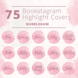 Couvertures de faits saillants de Bookstagram : Bubblegum | Couvertures en surbrillance de l'histoire | Icône de texte de médias sociaux | Téléchargement numérique | Icônes en surbrillance | Fichiers PNG