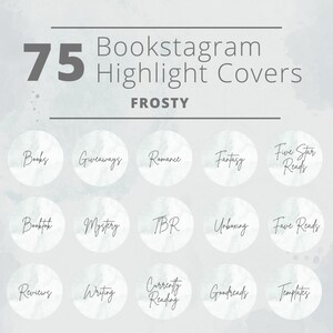 Bookstagram Highlight Covers: Frosty | Story Highlight Covers |Social Media Text Icon |Digital Download |Highlight Icons |PNG Files