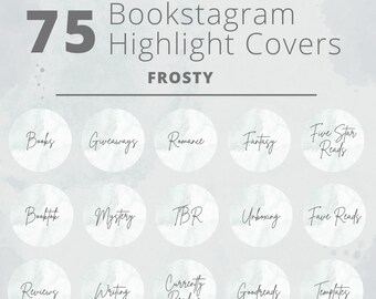 Portadas destacadas de Bookstagram para Instagram / Íconos de libros, historias destacadas de invierno