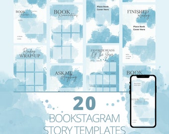 Plantillas de historias de Instagram para Bookstagram / Plantillas de reseñas de libros, estética literaria de algodón de azúcar