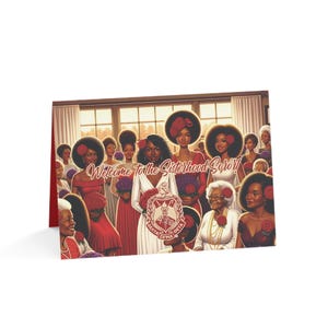 Cartes Delta Sigma Theta de bienvenue [groupe], cadeaux de bienvenue, messages d'amitié, invitations à des fêtes et célébrations