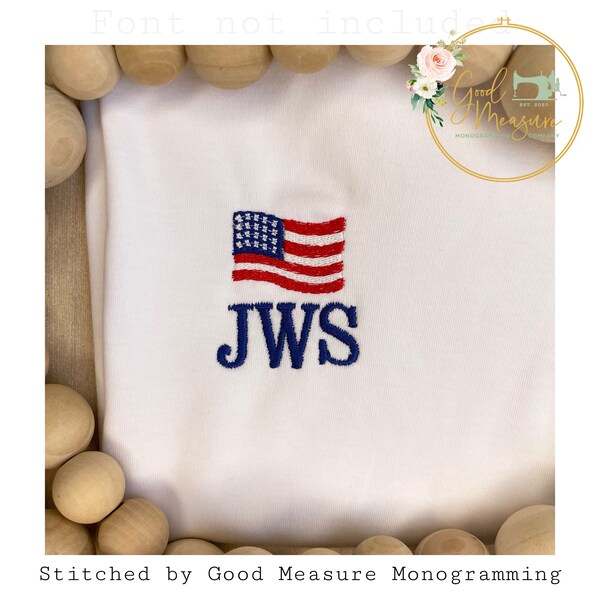 Mini Fill Patriotic American Flag Machine Embroidery Design